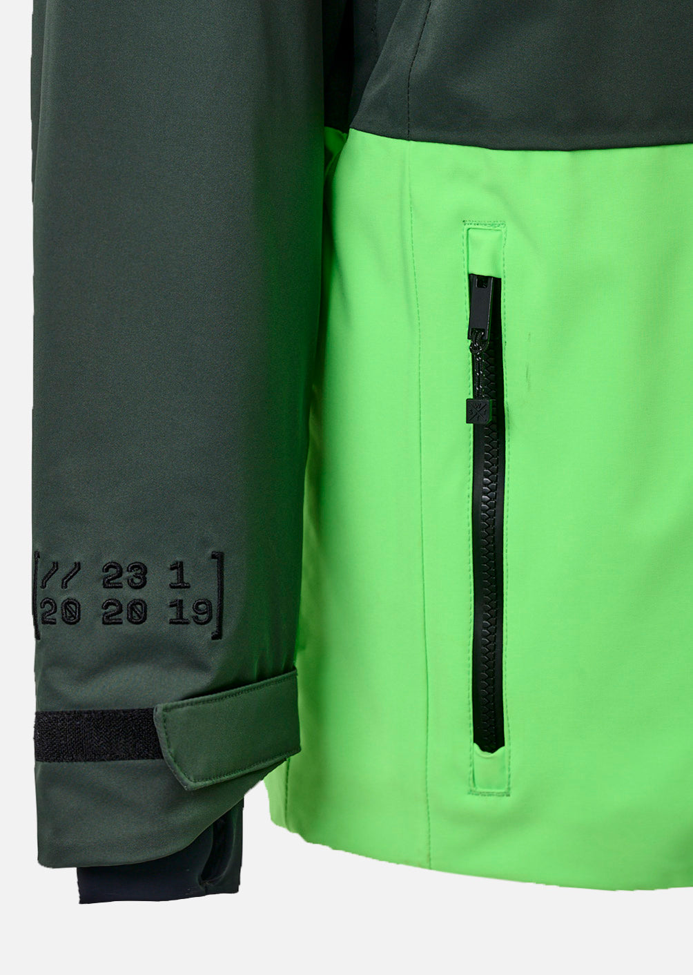 X-Temper Ski Jacket - Fir Green and Fluorescent Green