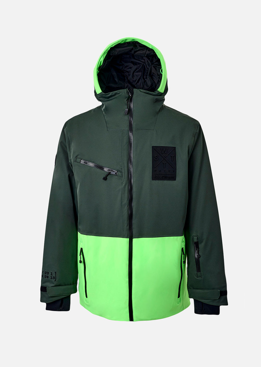 X-Temper Ski Jacket - Fir Green and Fluorescent Green