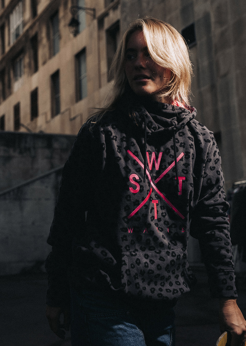 Sweat polaire X-Track - Imprimé Léopard Noir