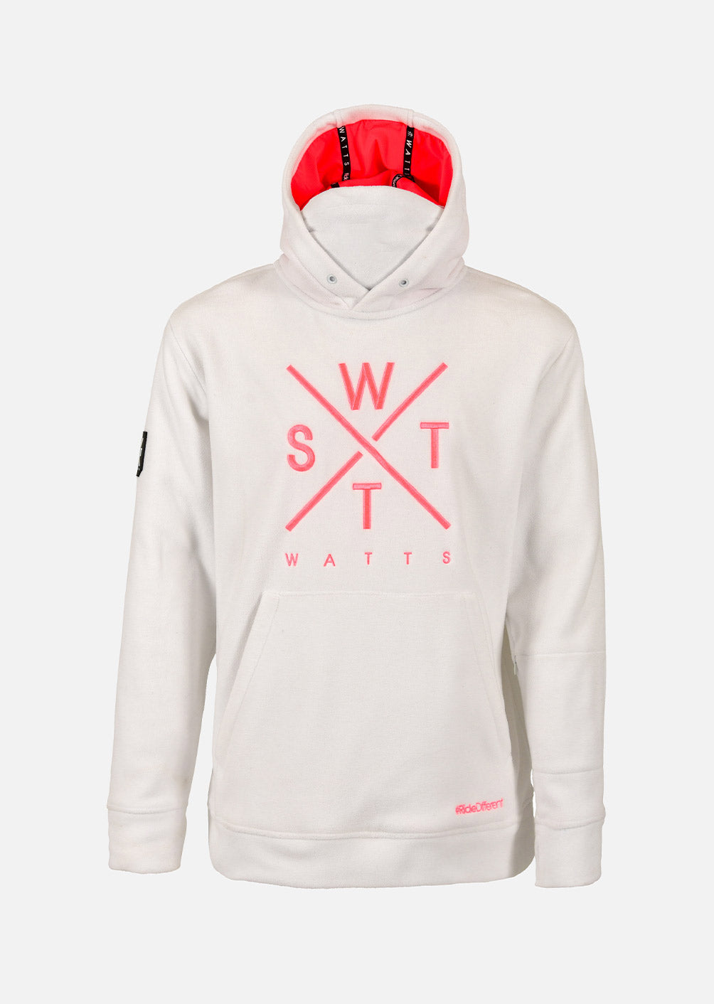 X-Track Fleece Sweatshirt - White &amp; Neon Pink