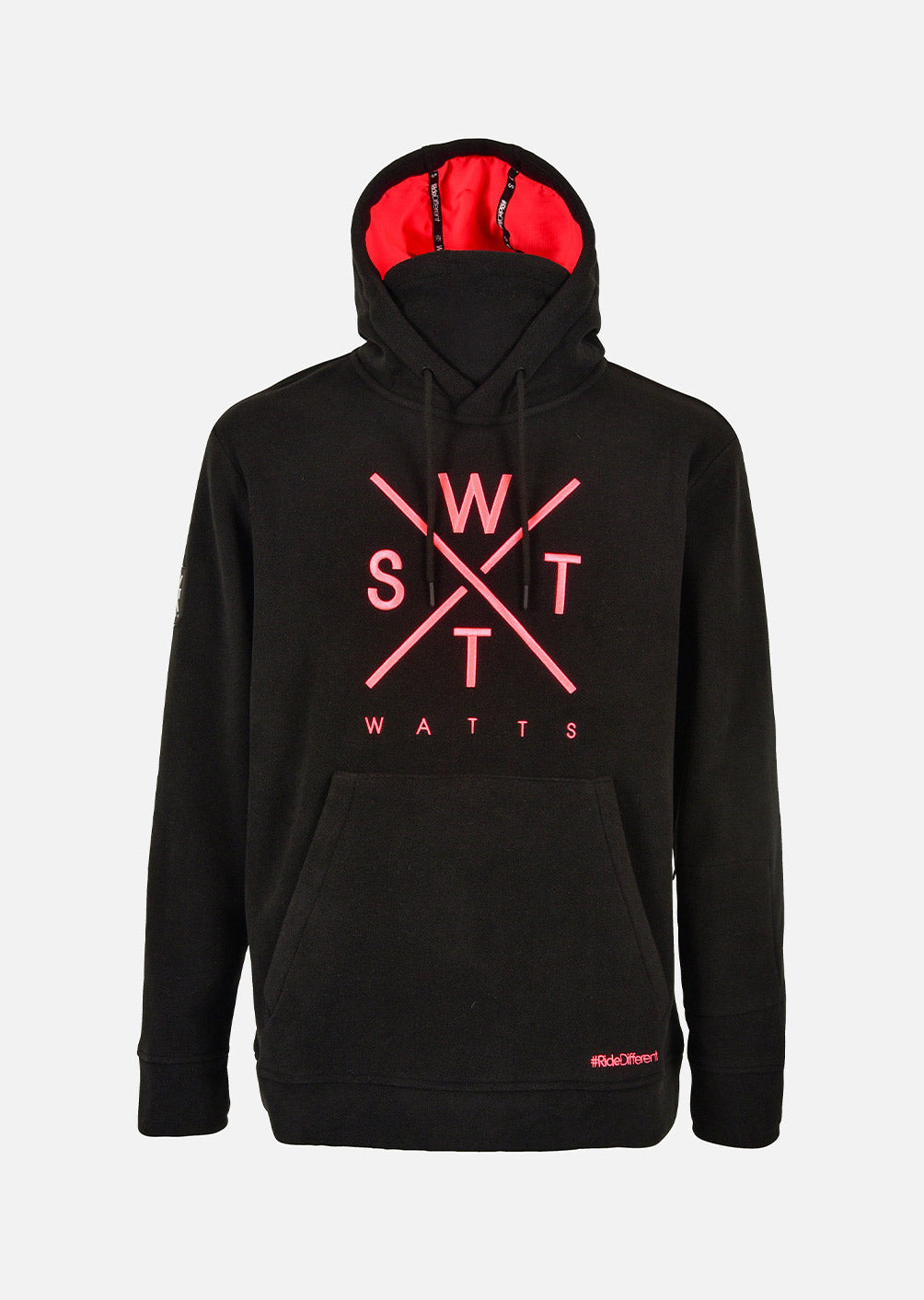 Sweat polaire X-Track Junior - Noir et Rose Fluo