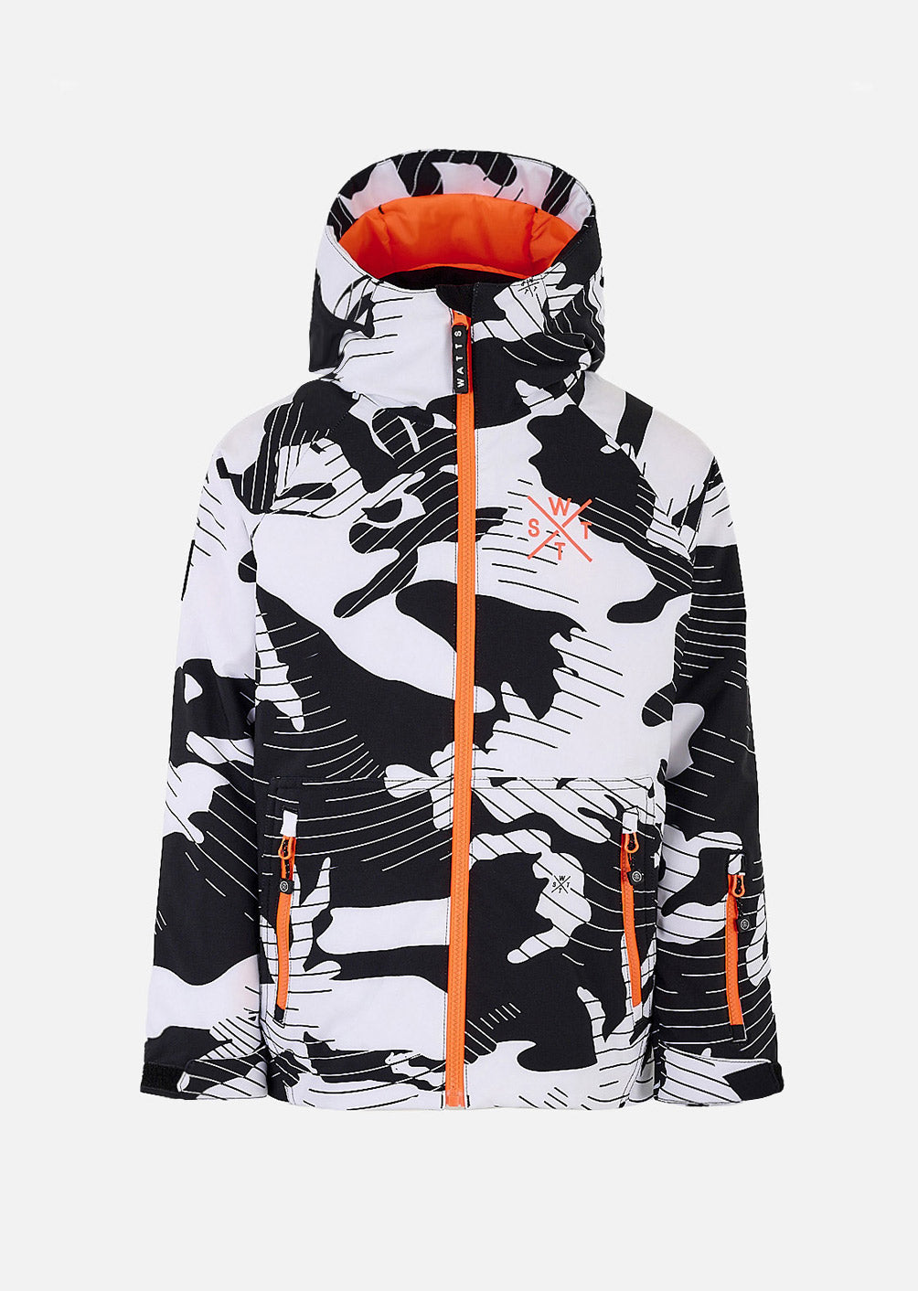 Arrow Junior Ski Jacket - White and Black Camouflage