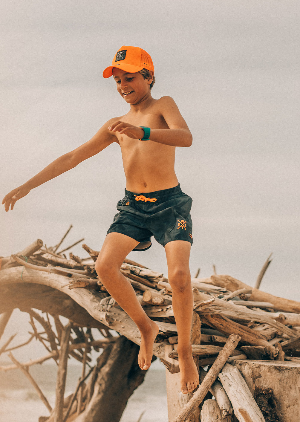 Coolz junior swimsuit - Black Tropical Print
