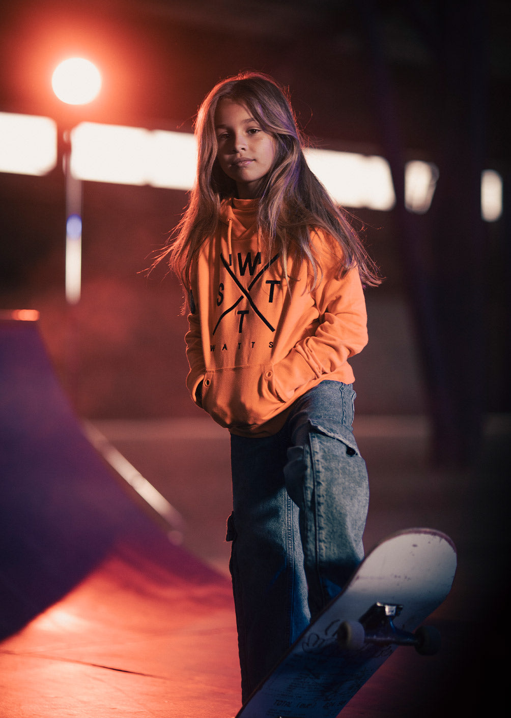 Sweat à capuche Spray Junior - Orange Fluo