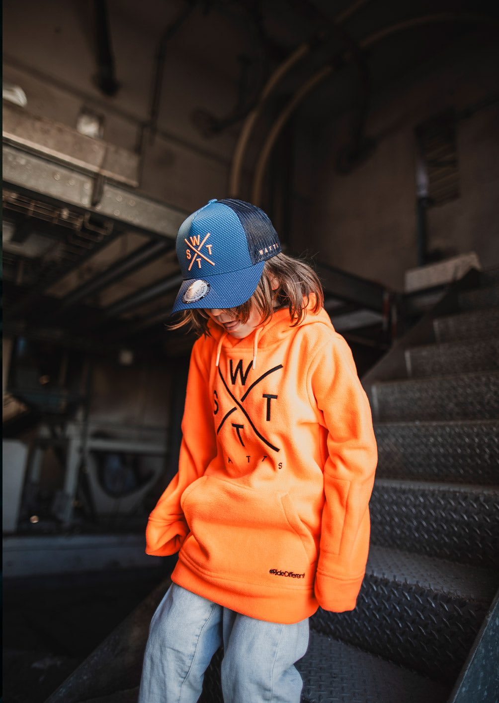 Sweat polaire X-Track Junior - Orange Fluo