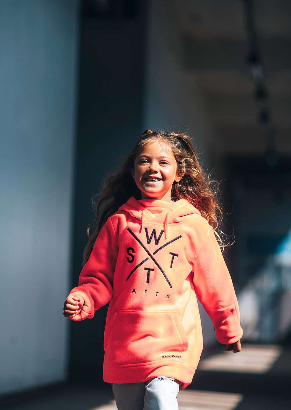 Sweat polaire X-Track Junior - Rose Fluo