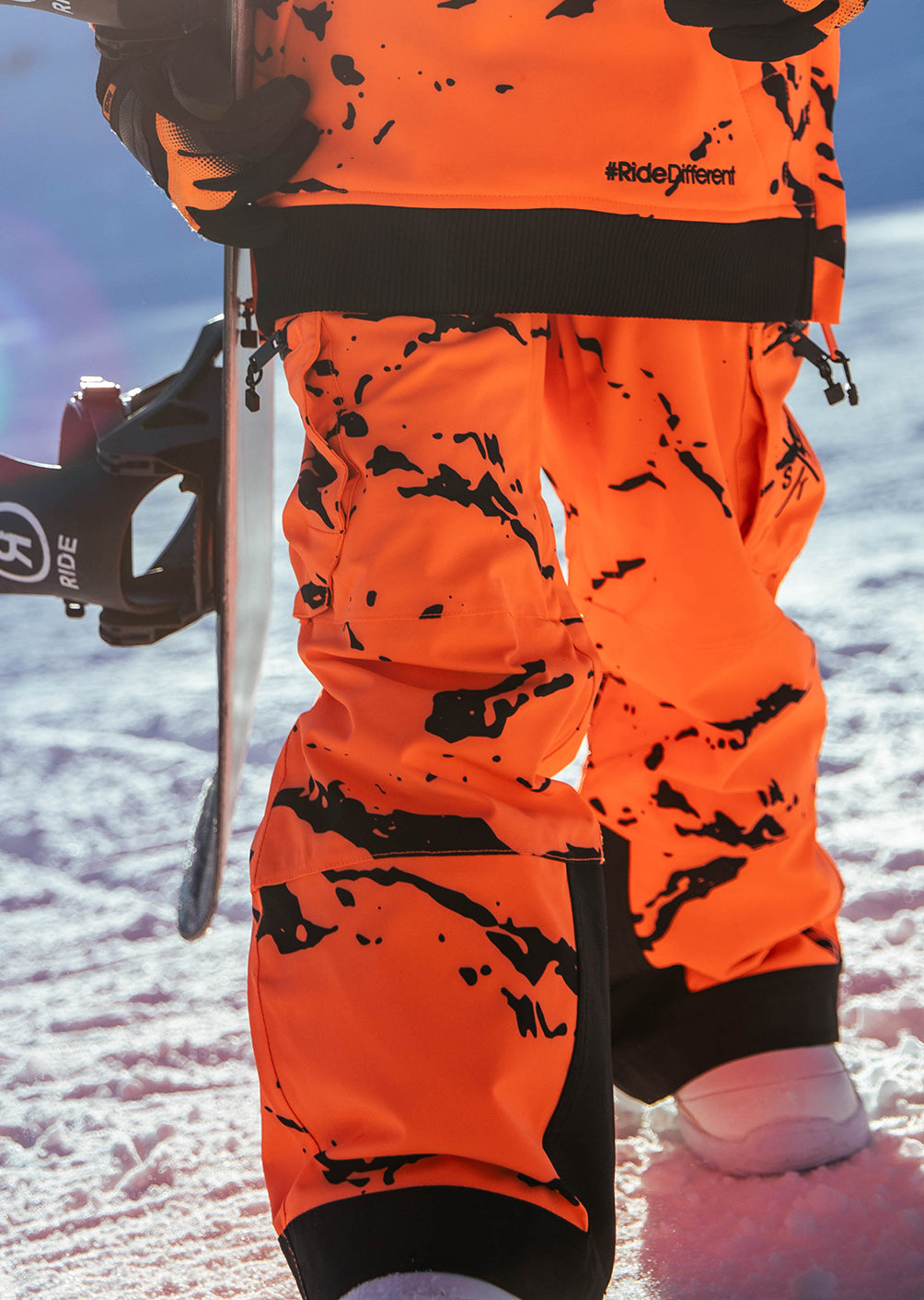 Pantalon de ski X-Grab Junior - Minimal Camo Fluo Orange