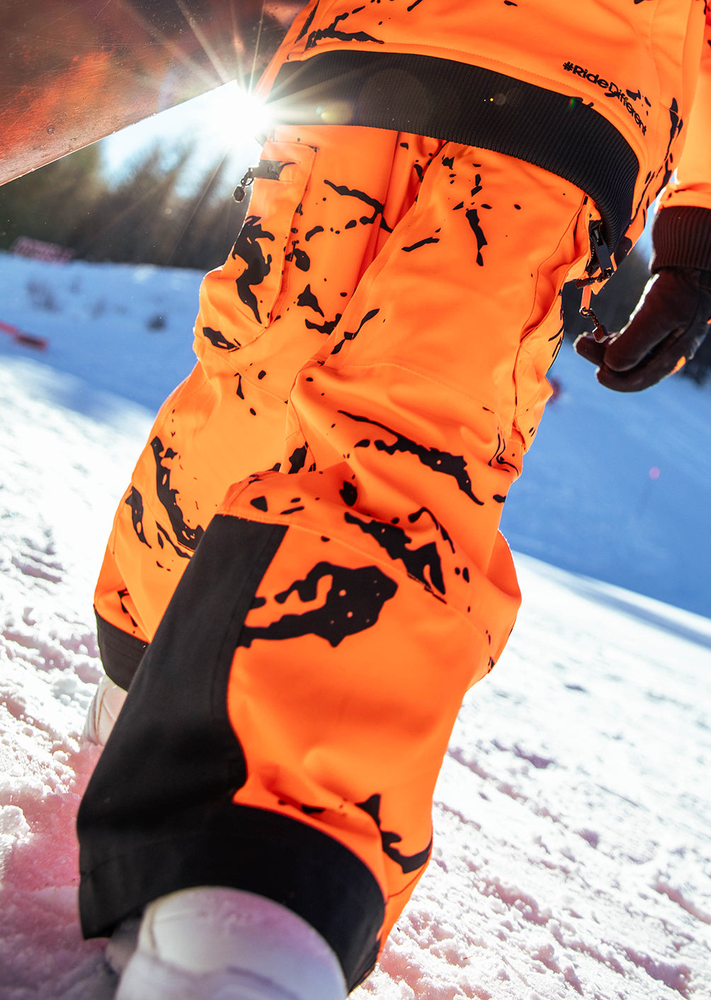 Pantalon de ski X-Grab Junior - Minimal Camo Fluo Orange