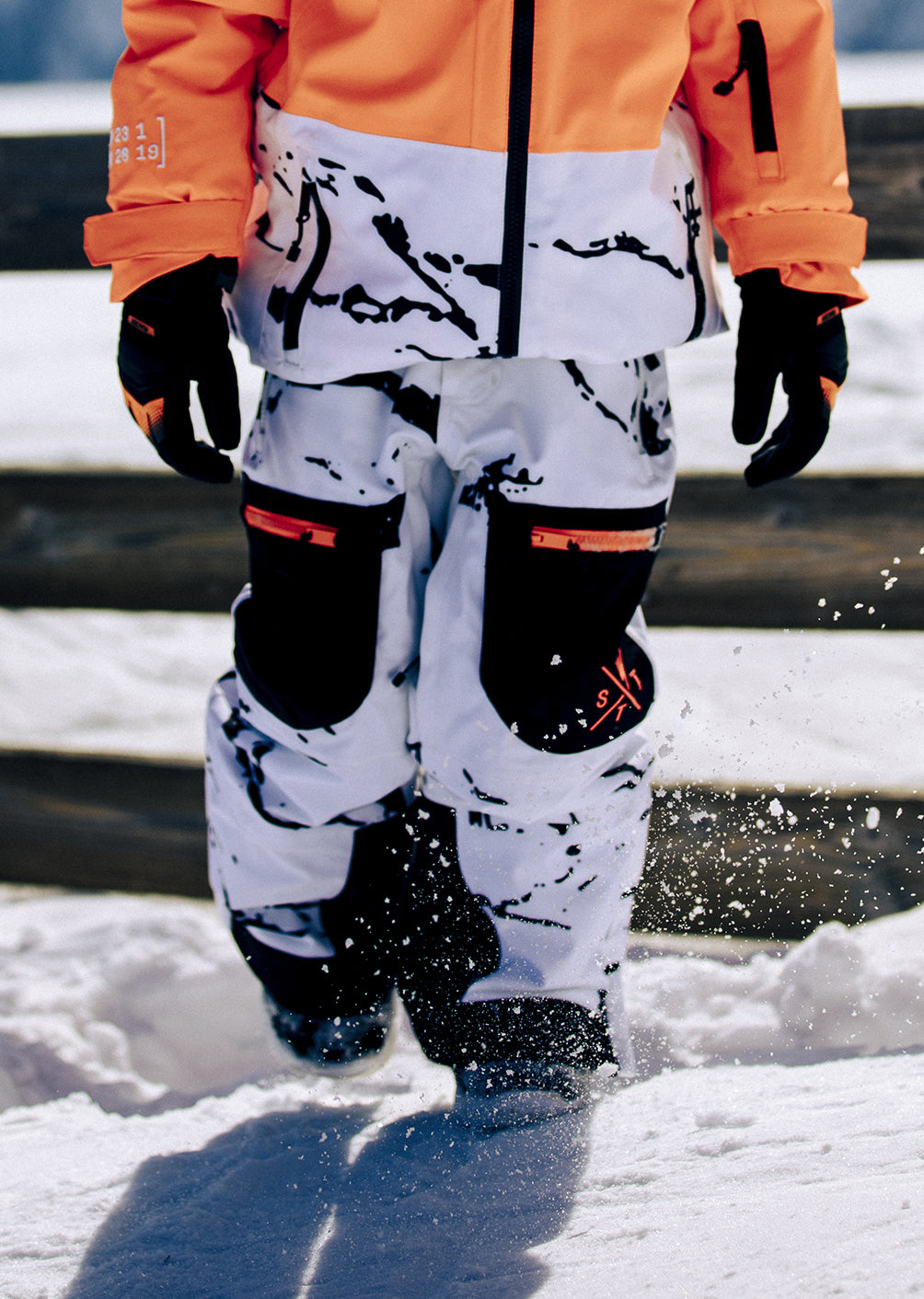 X-JIB Junior Ski Pants - White Camouflage