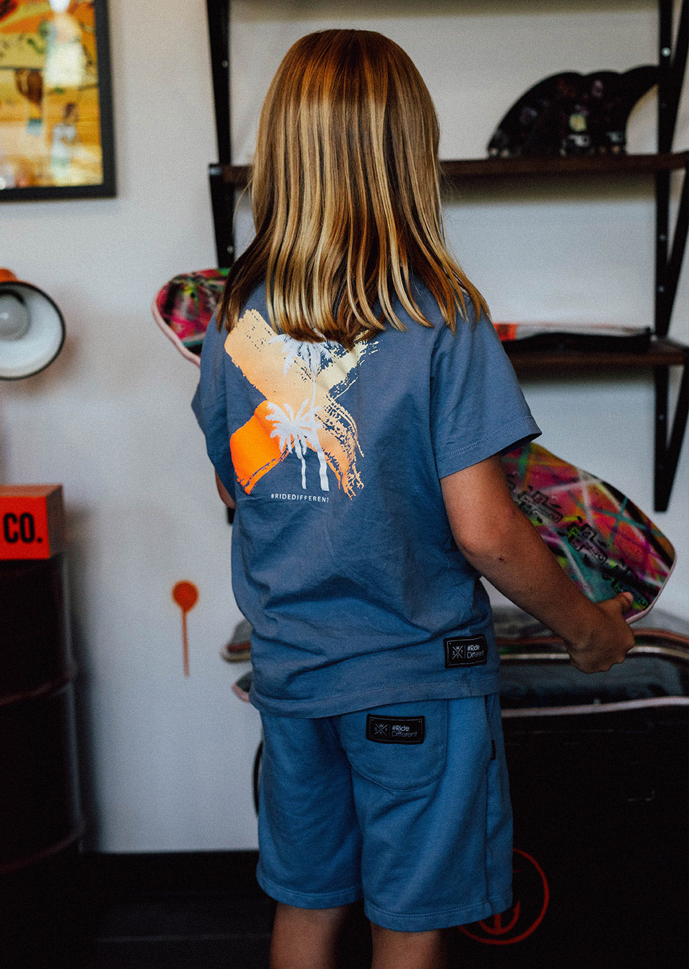 T-shirt Palm Junior - Bleu Clair