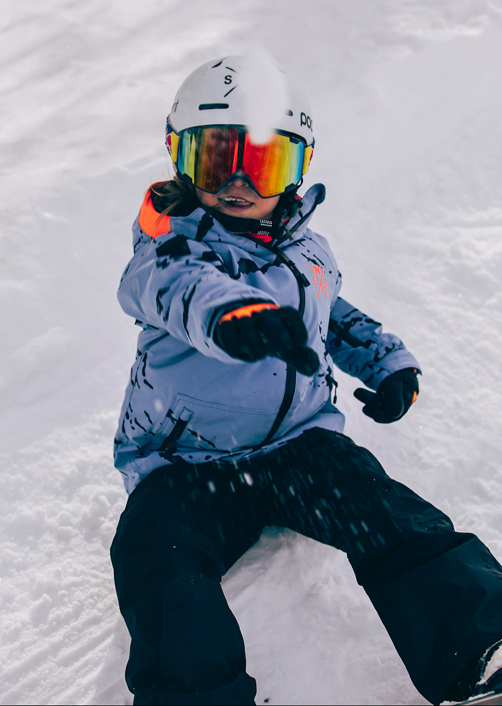 Skijacke Arrow Junior - Tarnmuster Blau Grau
