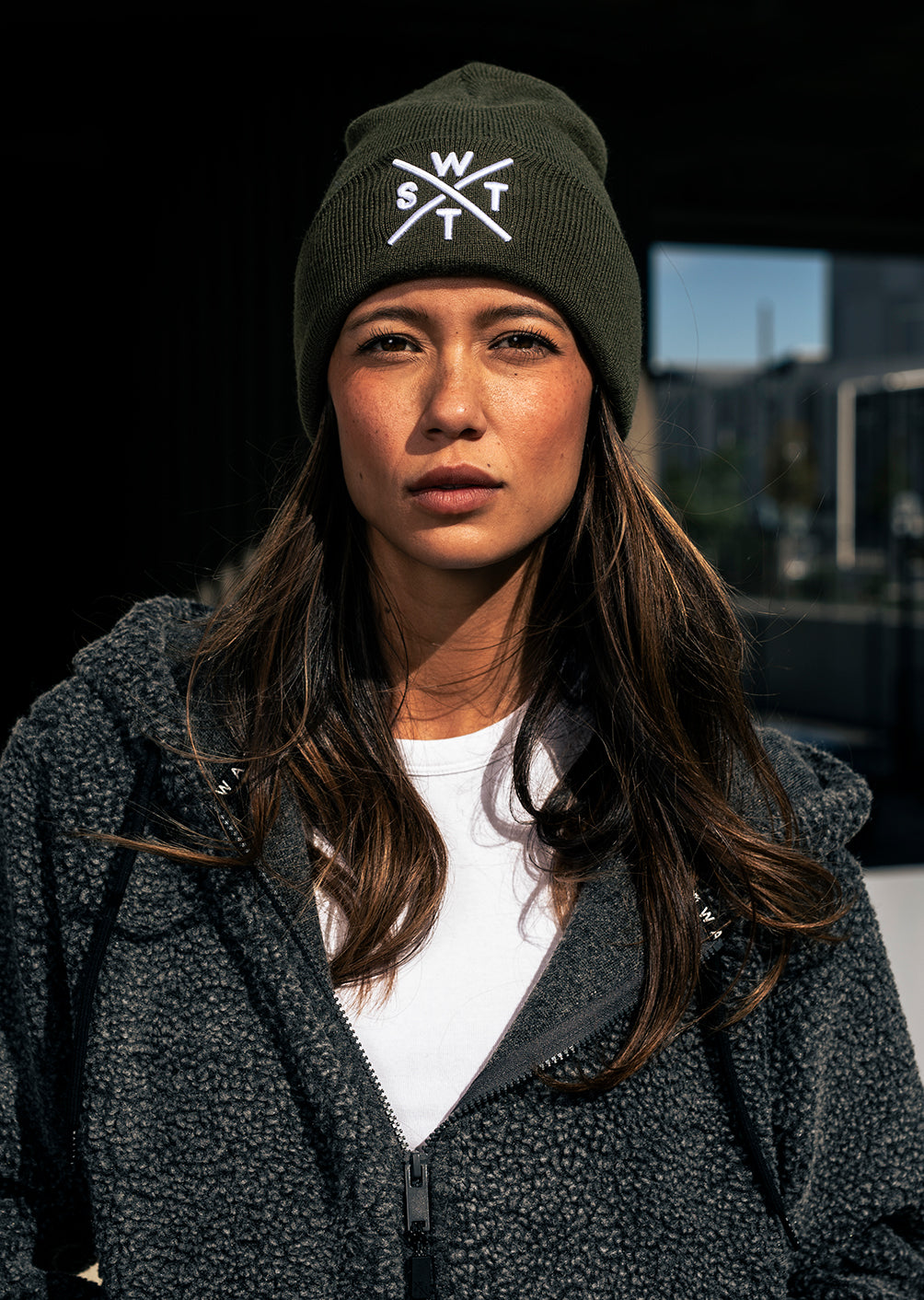 Piano Beanie - Khaki / White