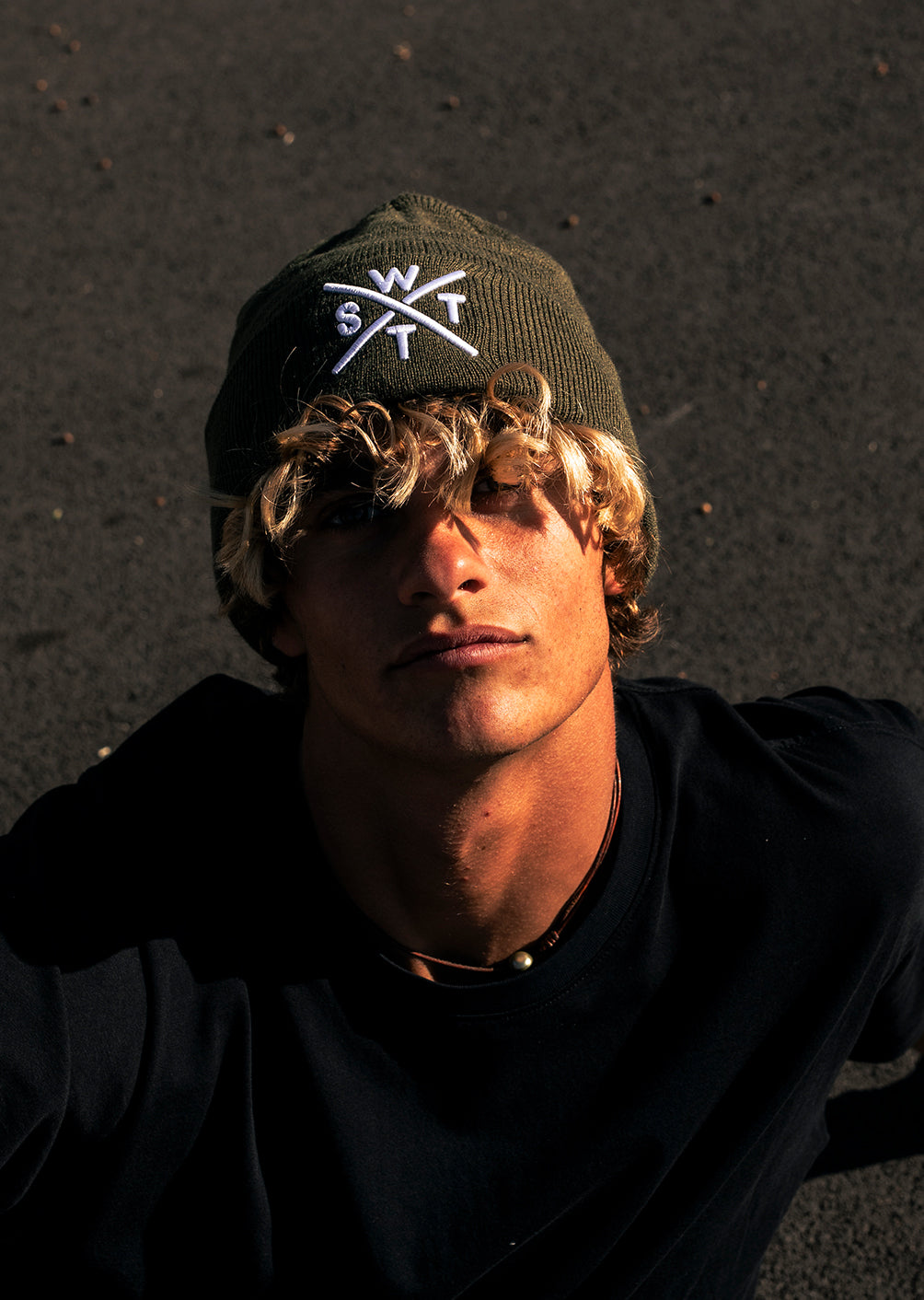 Piano Beanie - Khaki / White