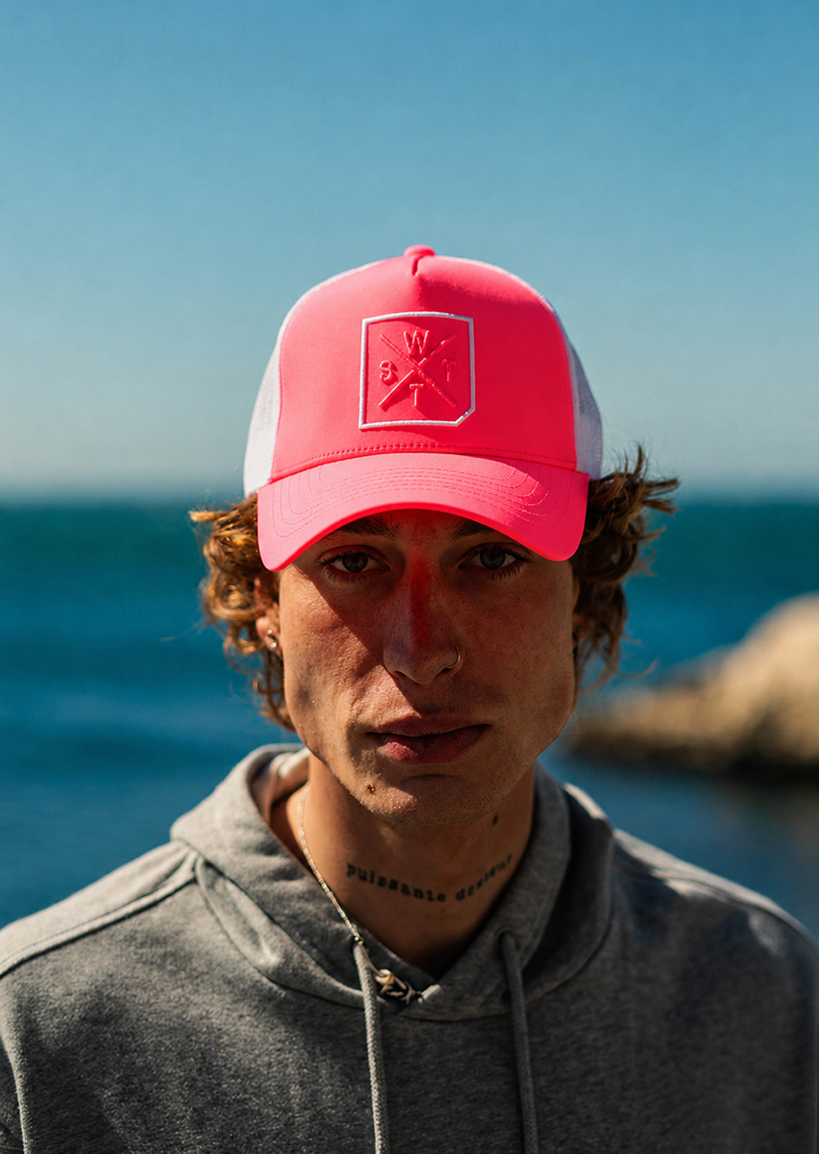 Casquette R-Miami - Blanc / Fluo Pink