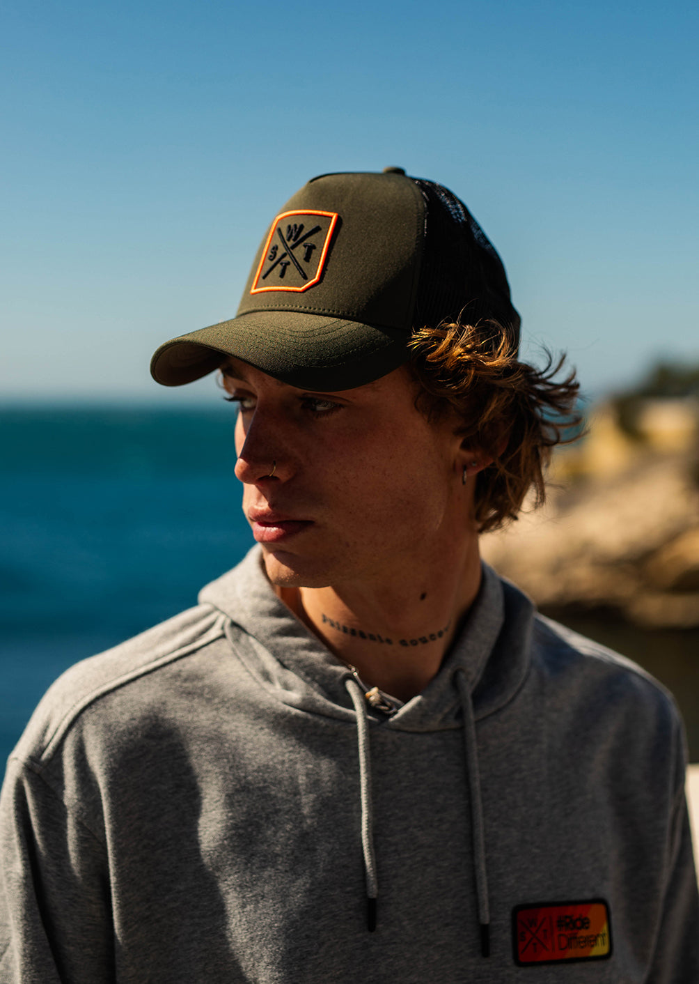Casquette R-Miami - Kaki / Fluo Orange