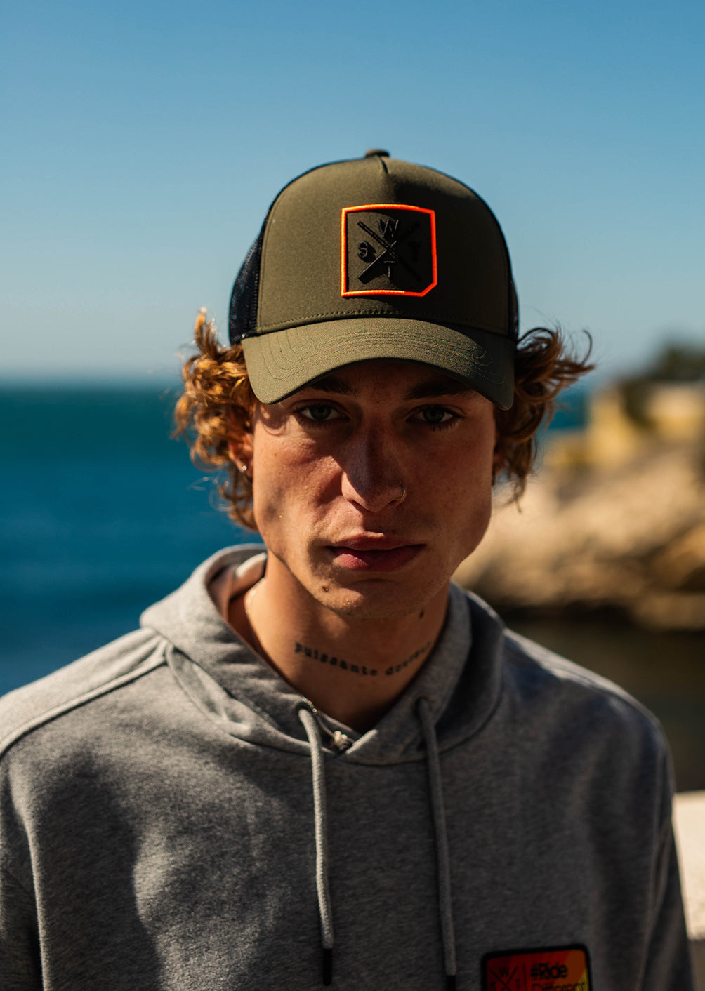 Casquette R-Miami - Kaki / Fluo Orange