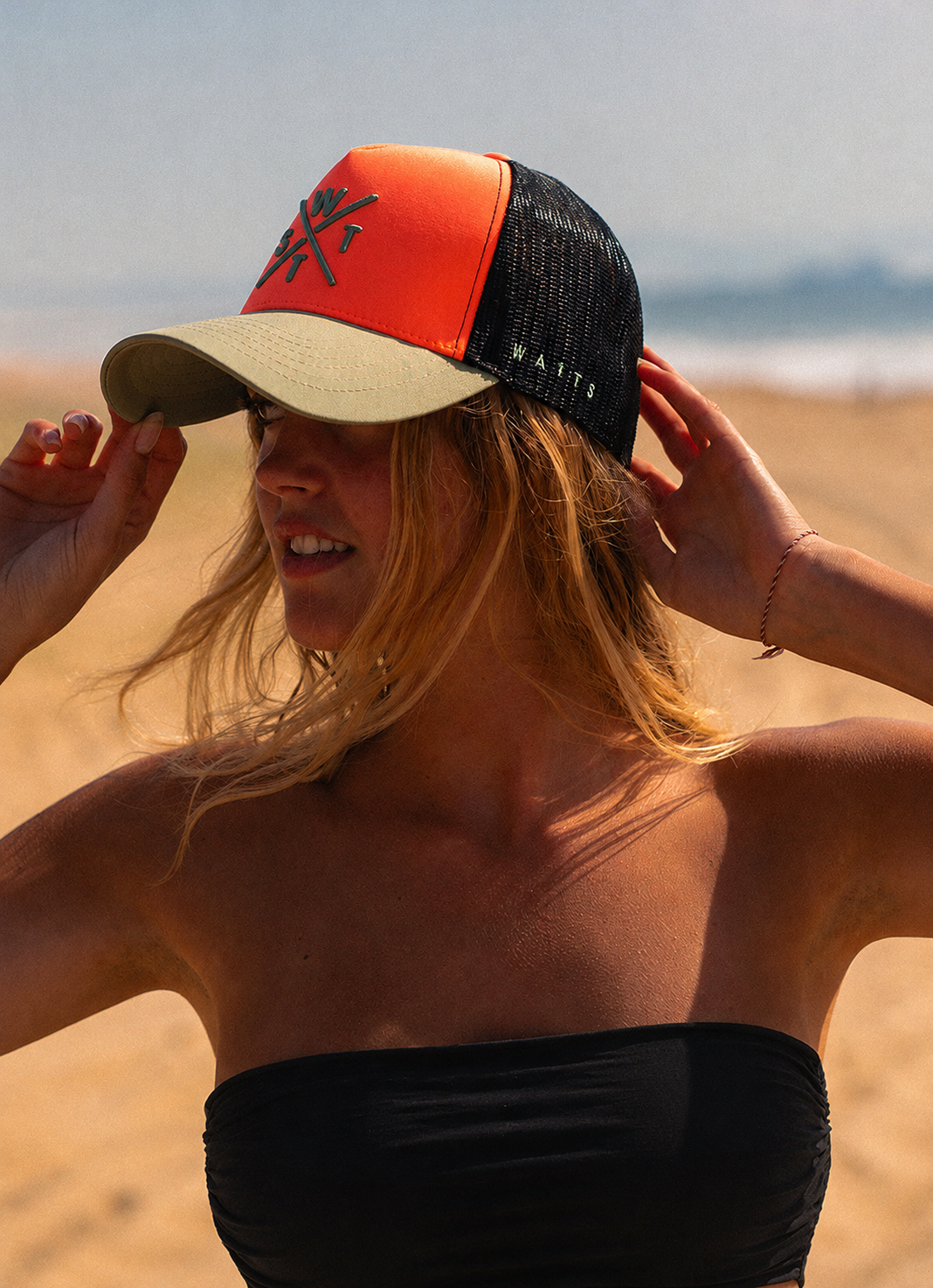 Cap R-Tribe - Neon Coral / Olive