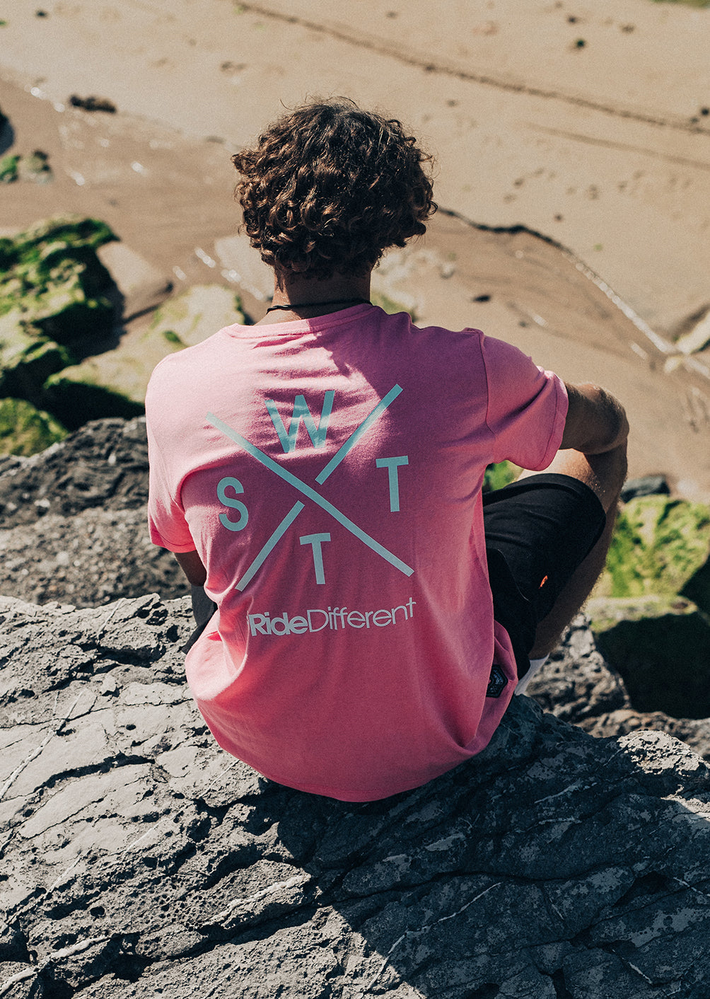 T-Shirt Wattsadn - Fluo Pink / Ice Blue