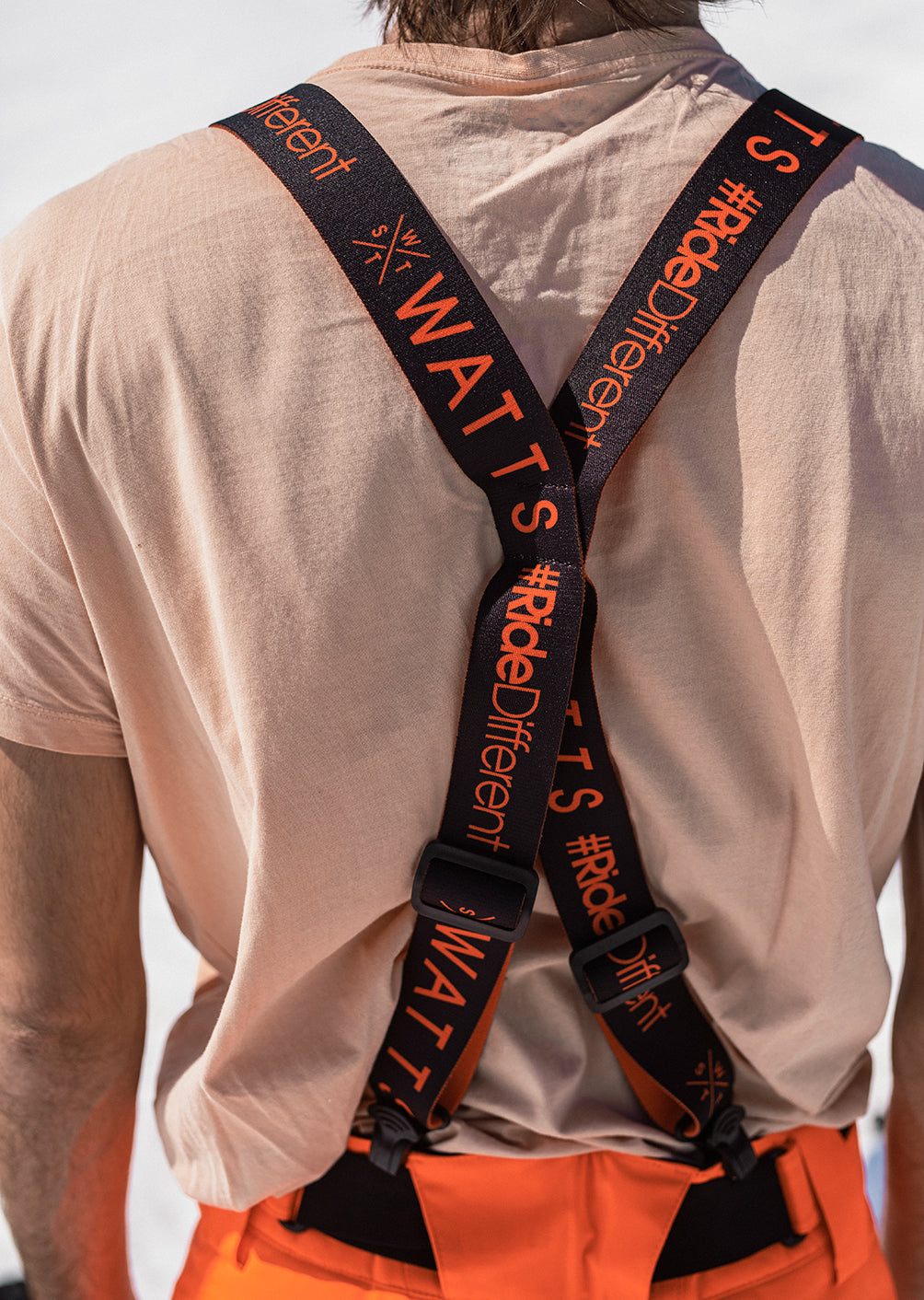 X-Kitt Removable Suspenders - Black and Fluorescent Orange