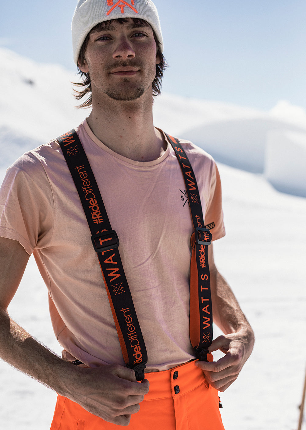 X-Kitt Removable Suspenders - Black and Fluorescent Orange