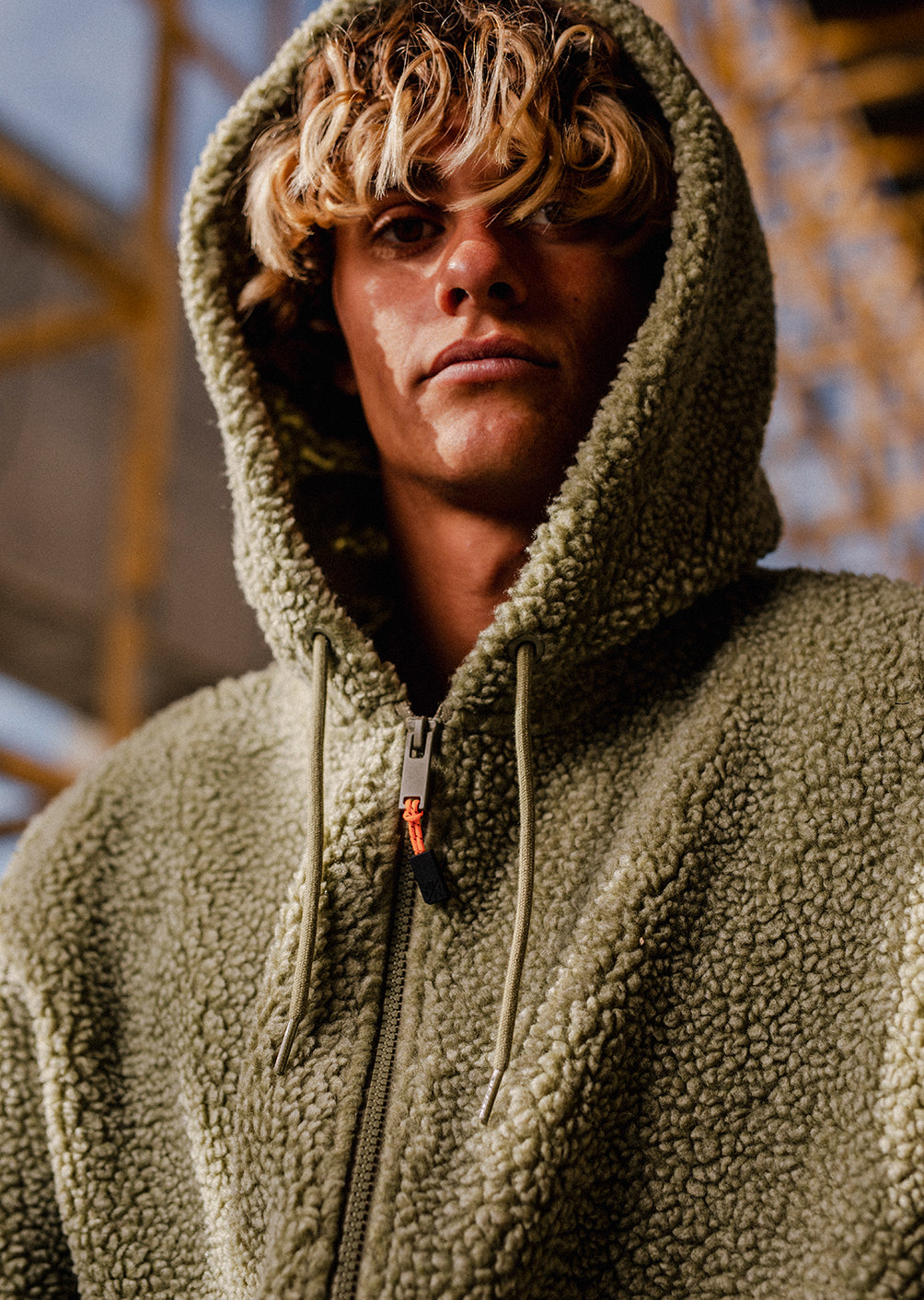 X-Block Kapuzen-Fleecejacke – Oliv