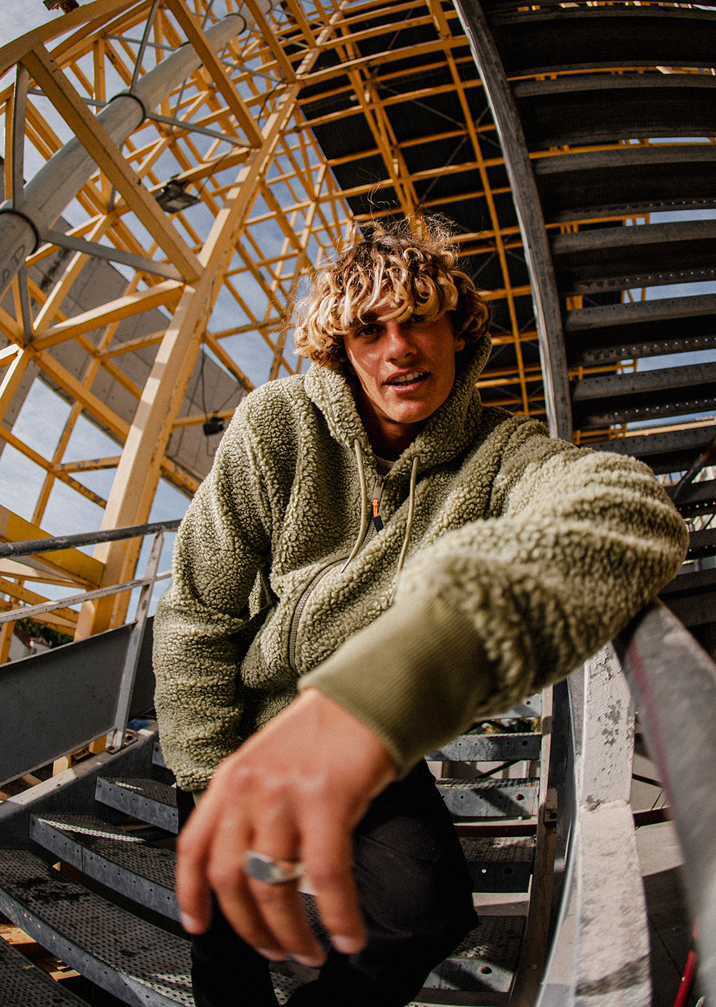 X-Block Kapuzen-Fleecejacke – Oliv