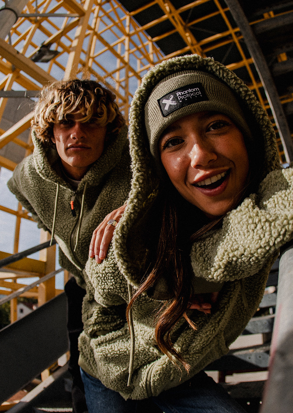 X-Block Kapuzen-Fleecejacke – Oliv