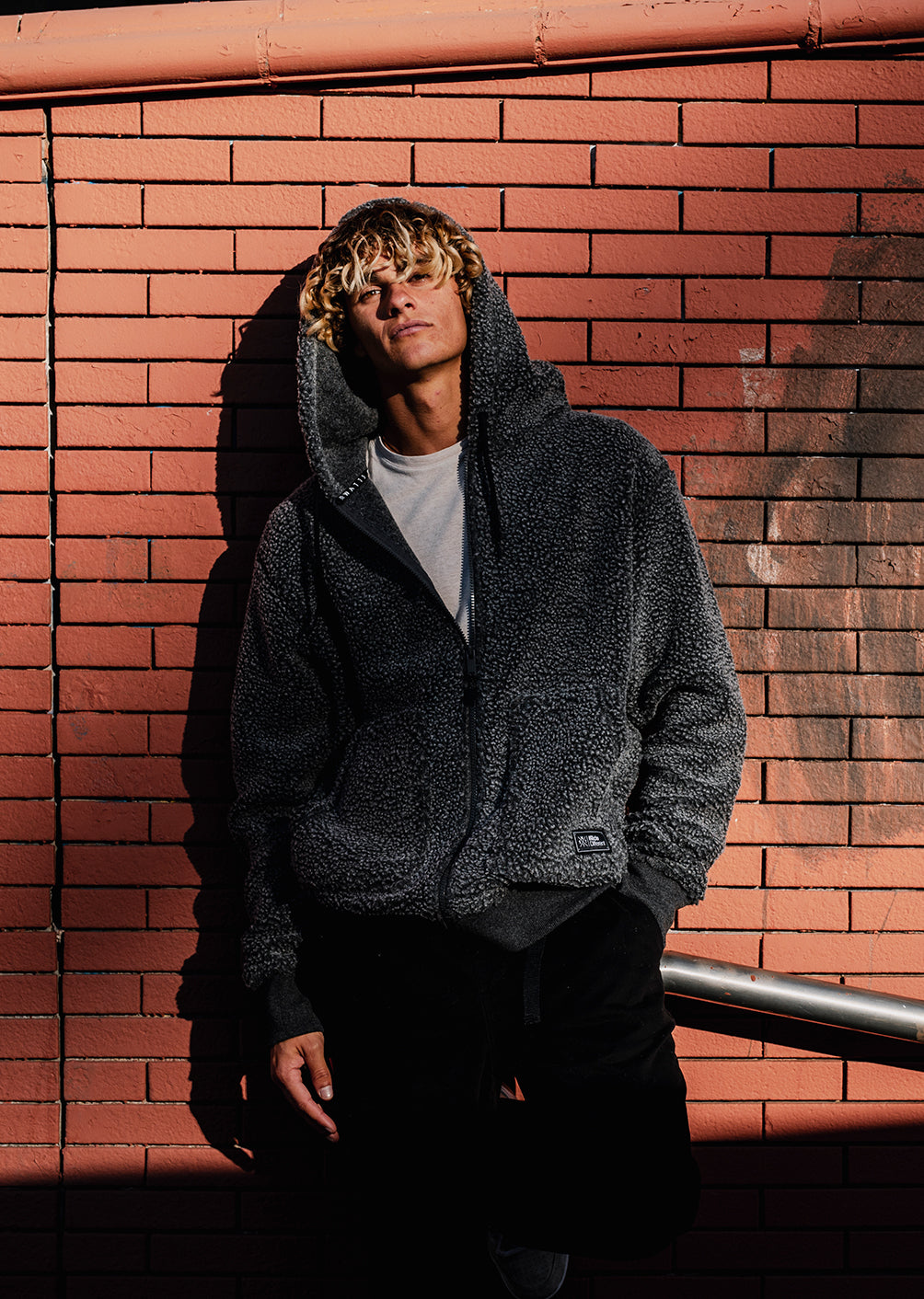 X-Block Kapuzen-Fleece – Schwarz