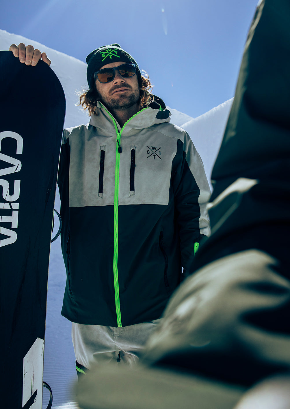 X-Blow Ski Jacket - Tie Dye Grey and Fluorescent Green