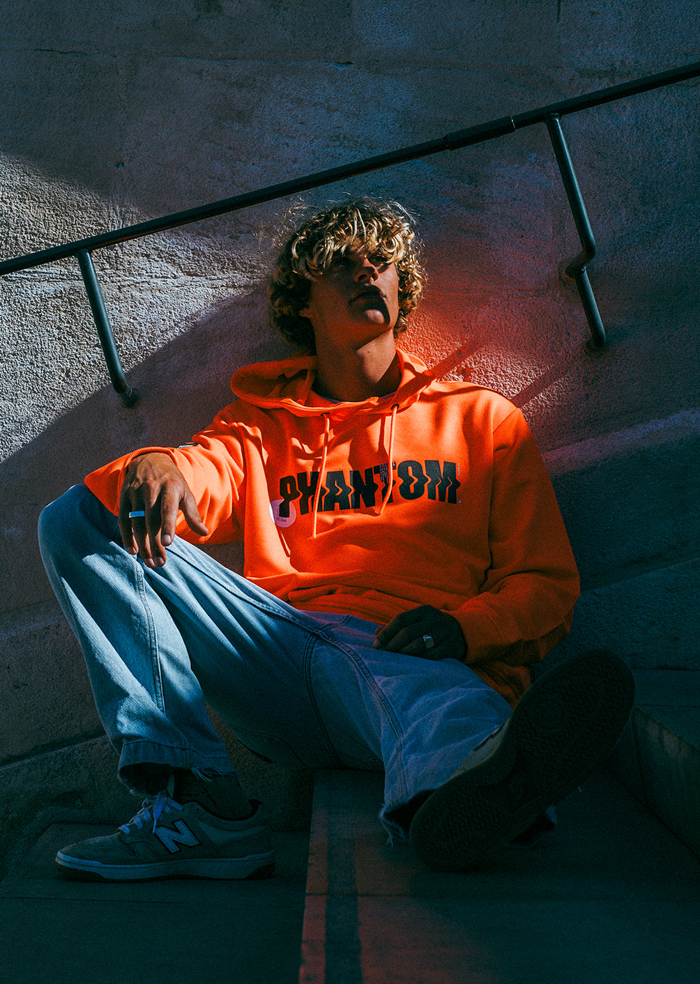 Sweat à capuche X-Falcons - Orange Fluo