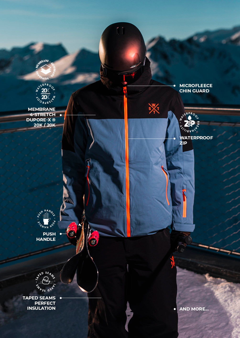Veste de ski X-Gamma - Bleu Gris