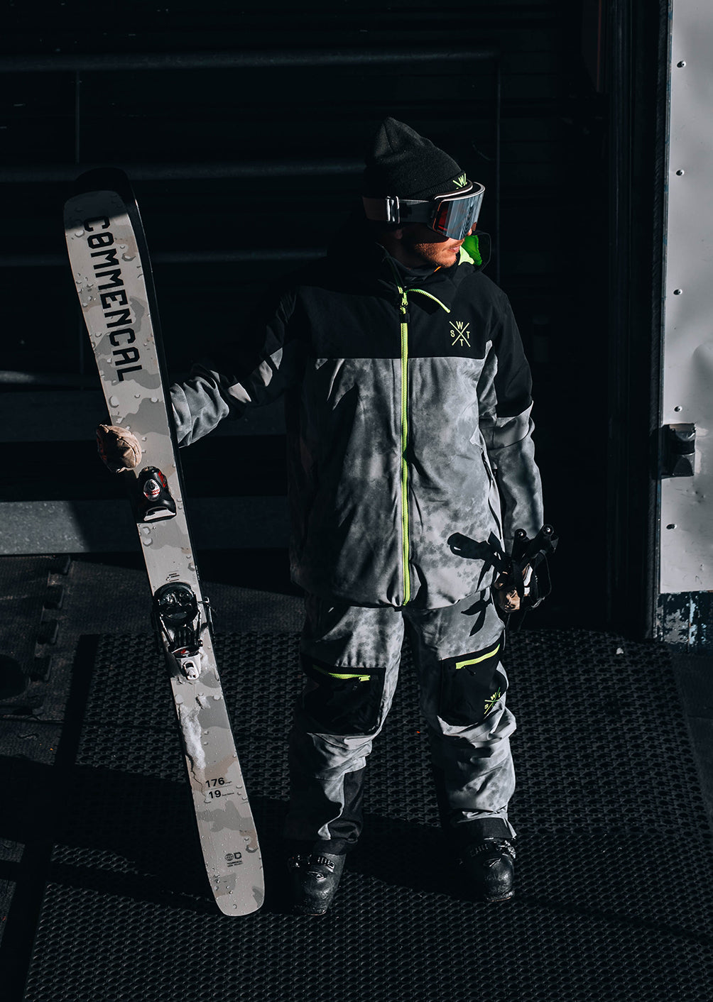 Veste de ski X-Gamma - Gris Tie and Dye et Vert Fluo