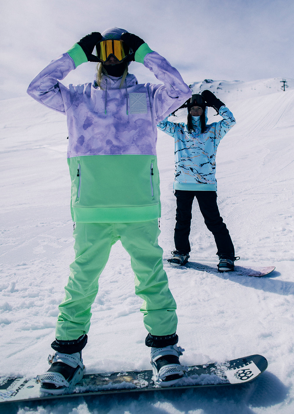 Veste de ski XMOTION - Bleu Gris Tie and Dye