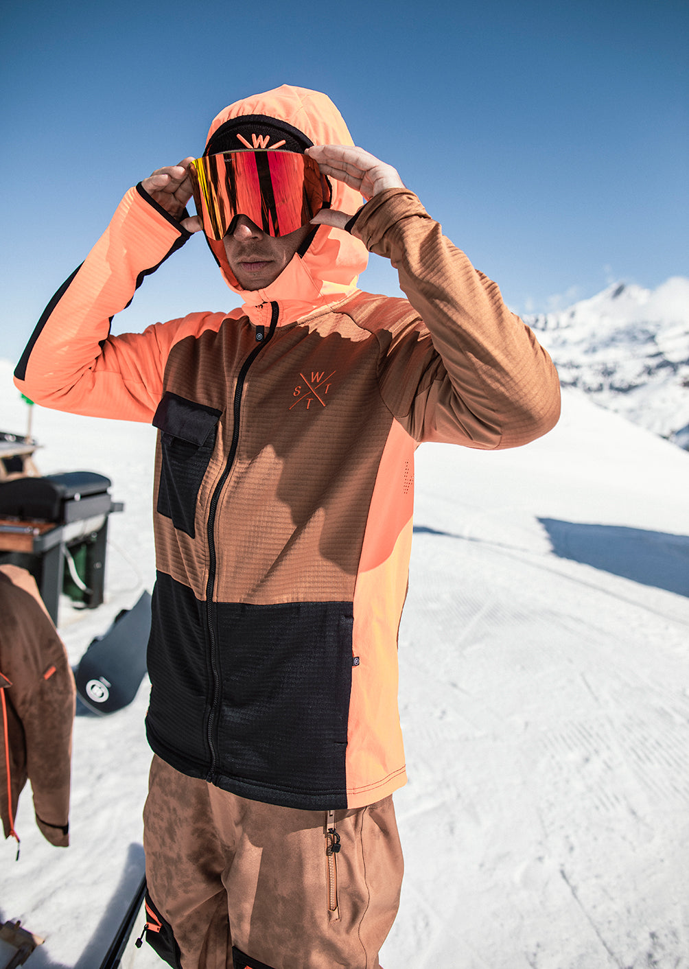 Veste sous-couche technique X-Powder Marron Tabac