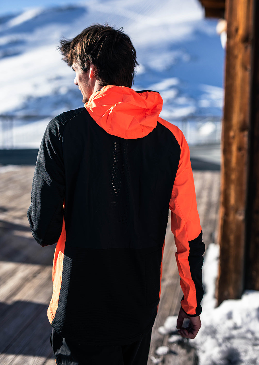 Veste sous-couche technique X-Powder - Noir / Orange Fluo