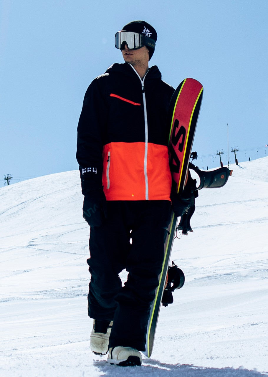Skijacke X-Temper – Schwarz und Neonorange