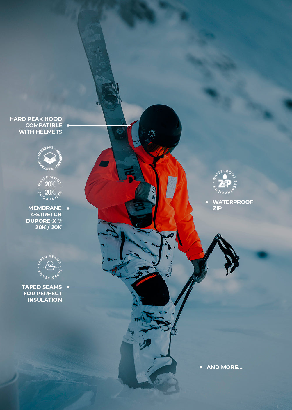 Veste de ski X-Temper - Camouflage Blanc