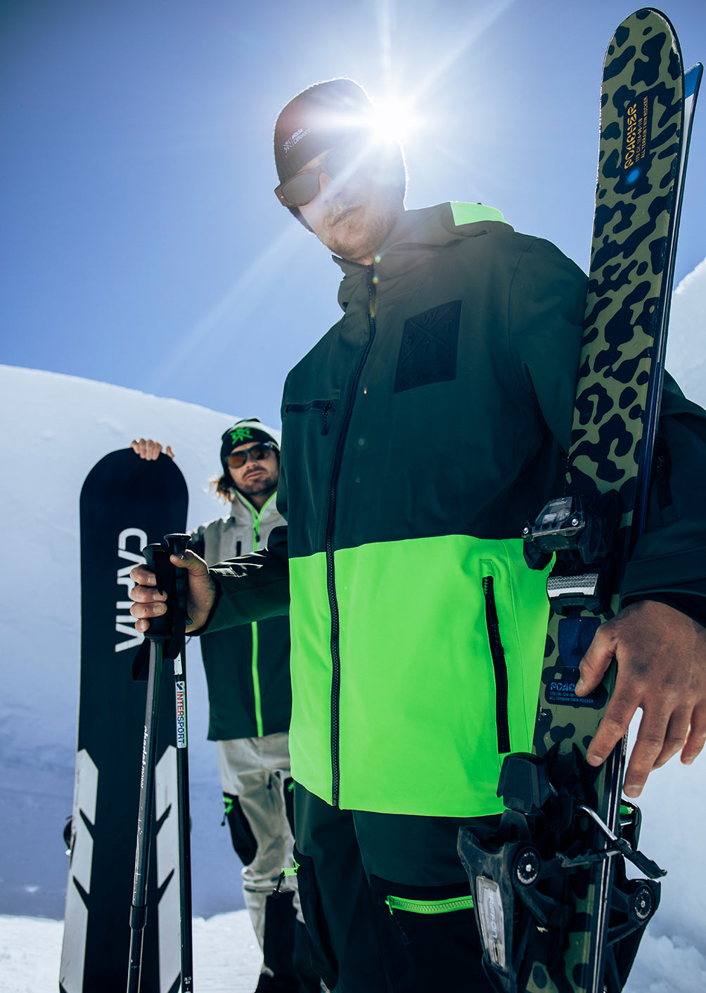 X-Temper Ski Jacket - Fir Green and Fluorescent Green