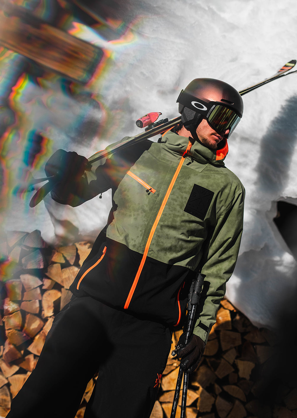 Veste de ski X-Temper - Olive Tie and Dye