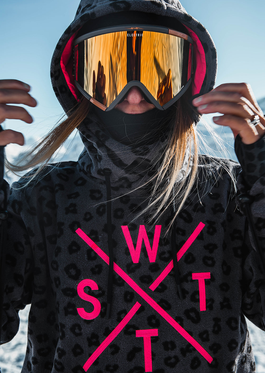 Sweat polaire X-Track - Imprimé Léopard Noir