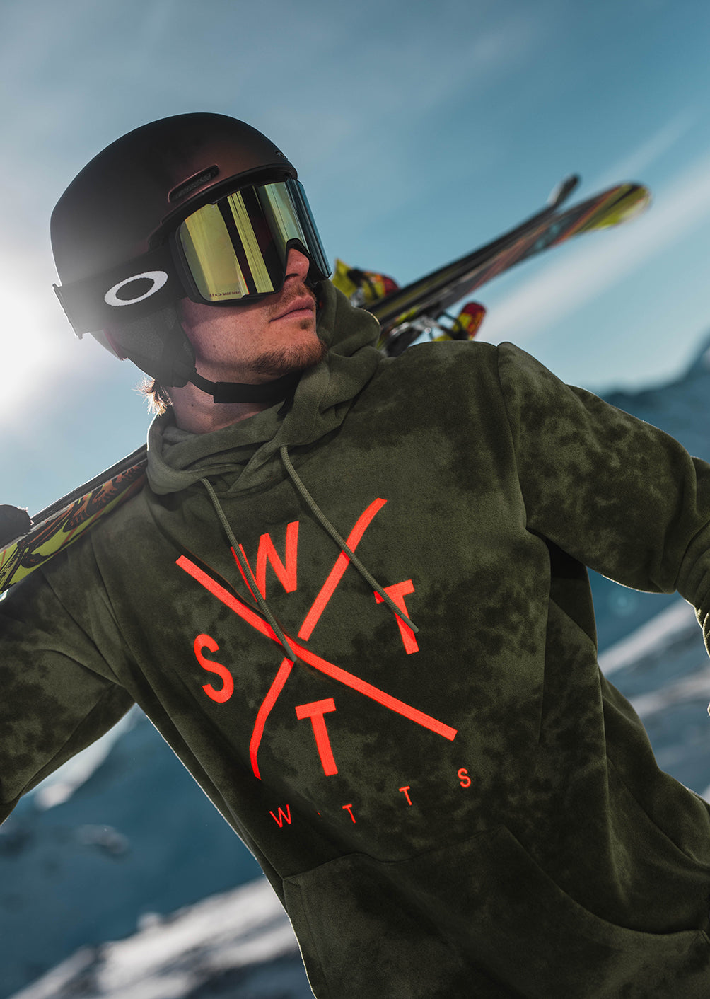 Sweat polaire X-Track - Olive Tie and Dye