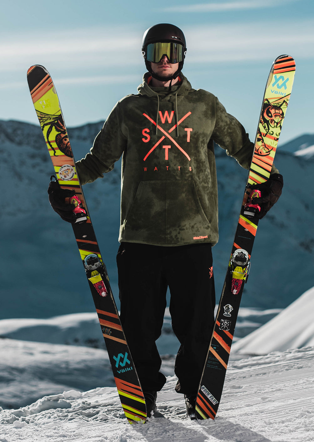Sweat polaire X-Track - Olive Tie and Dye