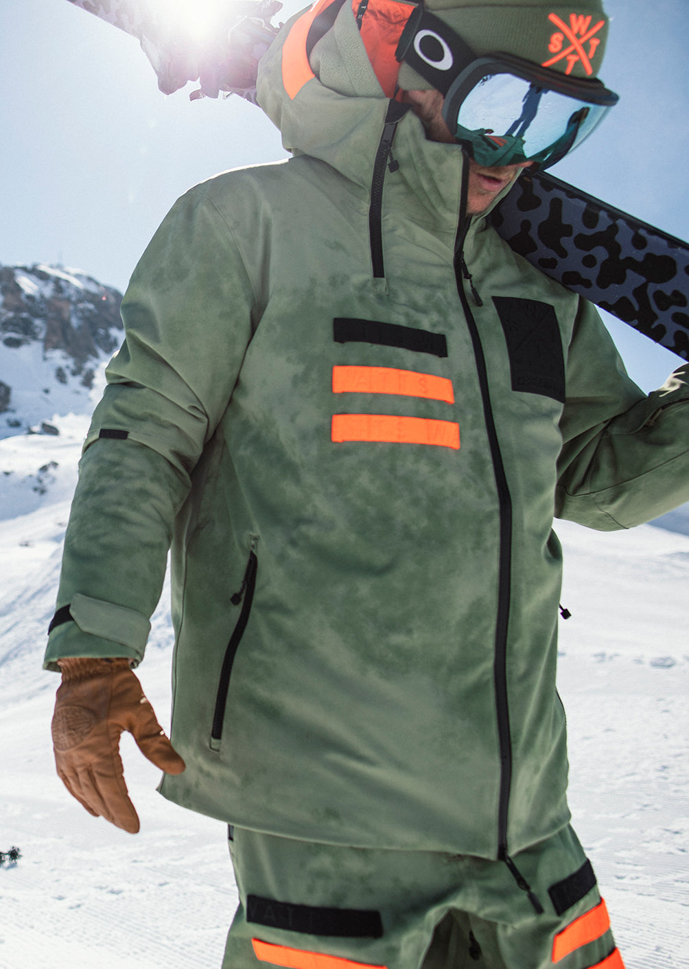 X-Wear Ski Jacket - Olive Tie and Dye