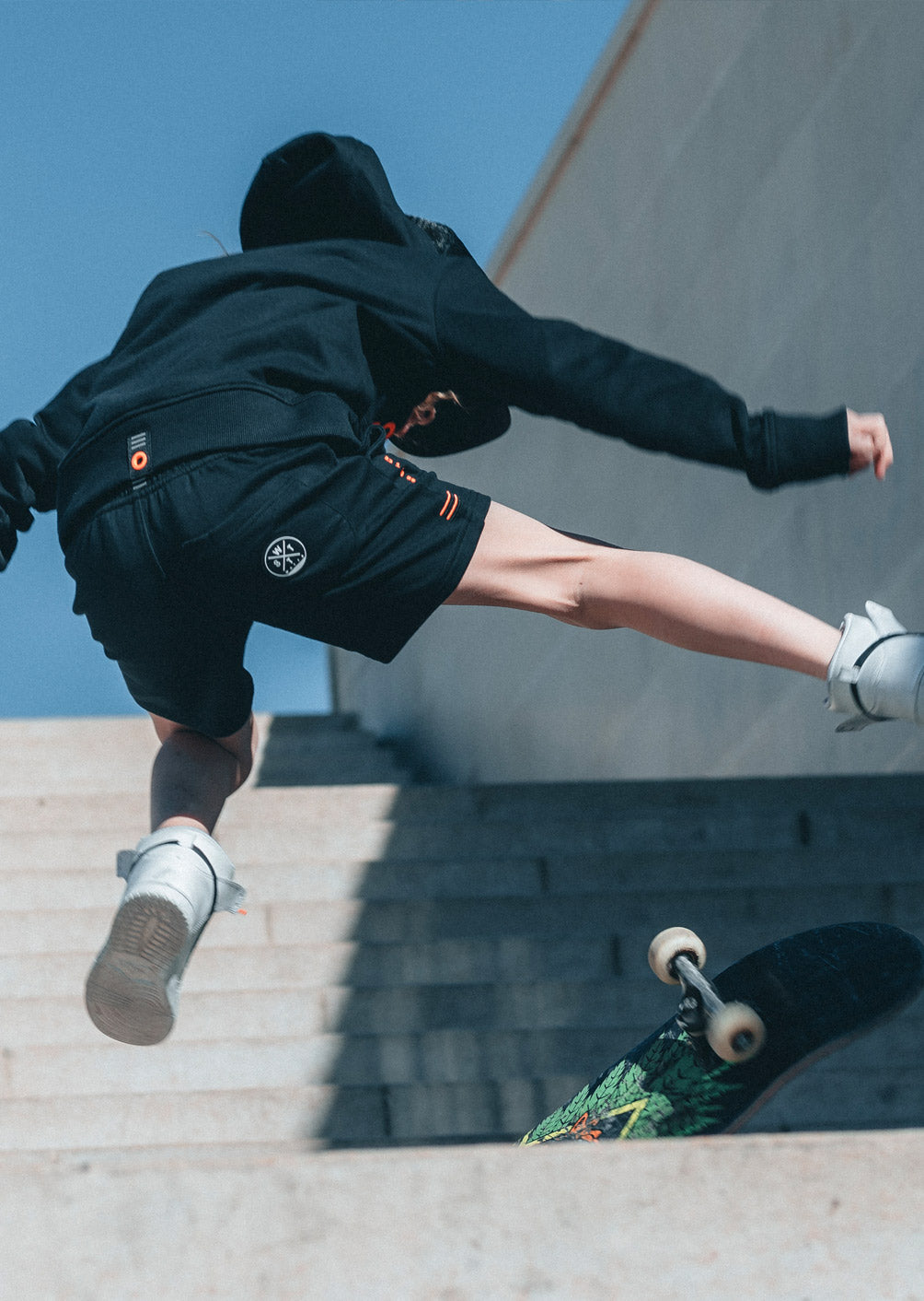 Venice Junior Shorts - Schwarz und Neonorange