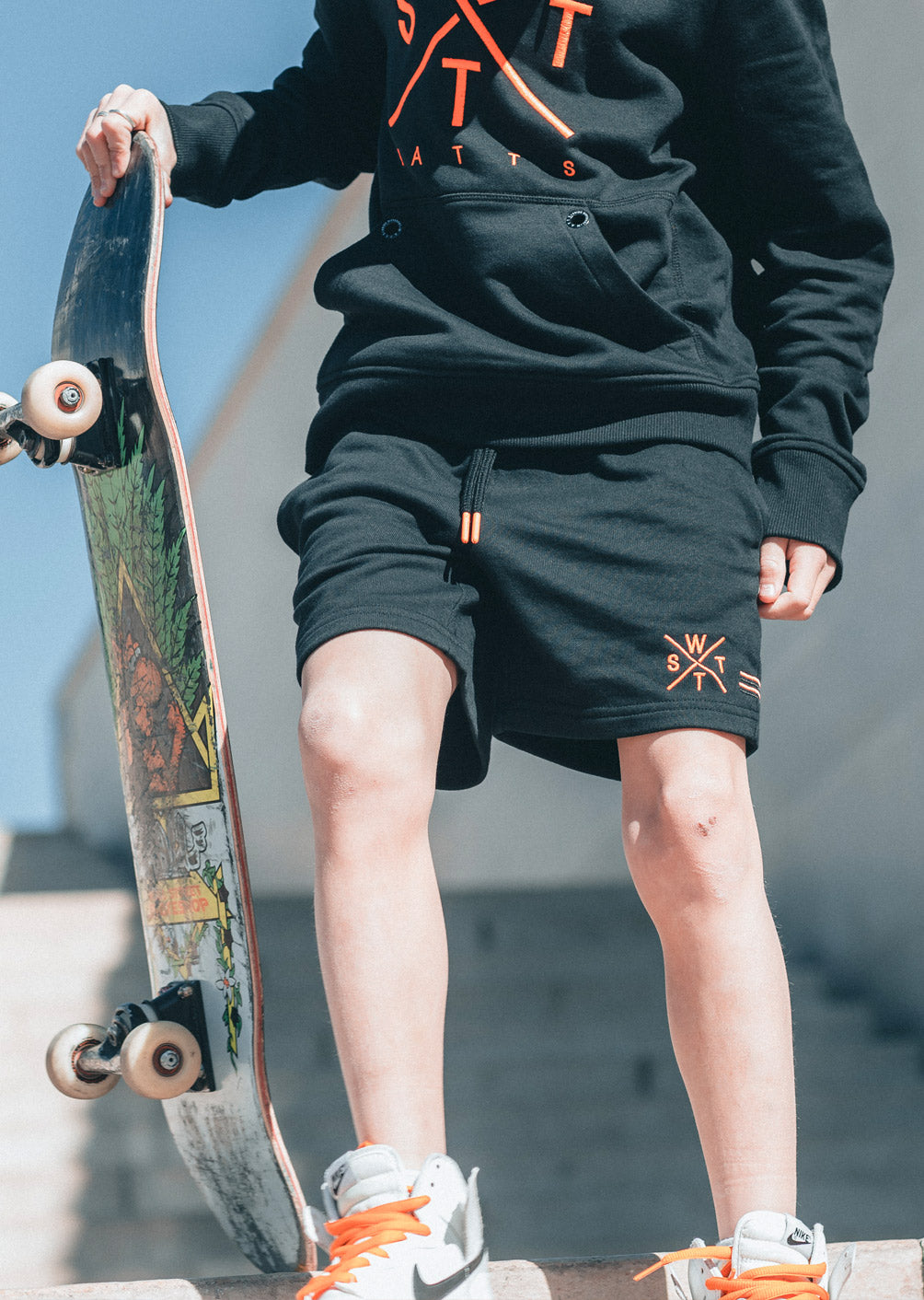 Venice Junior Shorts - Schwarz und Neonorange